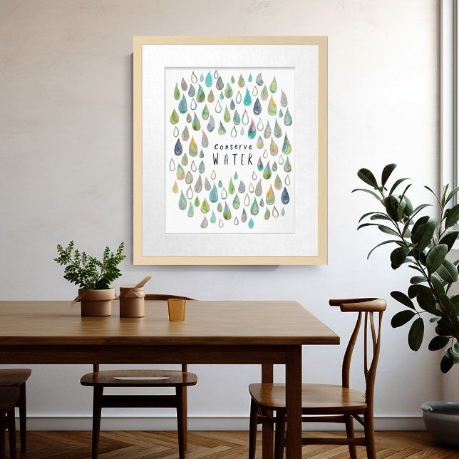 ERHALTUNG DES WASSERSCHUTZPLATZES Gerettet Erde Poster (CONSERVE WATER Protect Planet Save Earth Poster
)