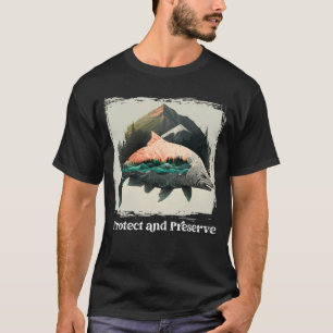 Erhaltung und Schutz des Vintagen Lachses aus dem  T-Shirt