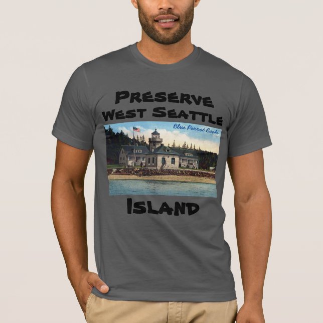 Erhaltung West Seattle Island Alki Point Lighthous T-Shirt (Vorderseite)