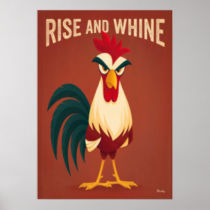 Erhebe dich und jammere – Lustige Cartoon-Hahn-Fig Poster