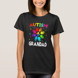 Erhebe Hand Autismus-Bewusstsein Opa Familienunter T-Shirt