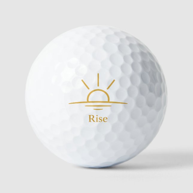 Erheben — Minimalistischer Sonnenaufgang Golfball (Vorderseite)