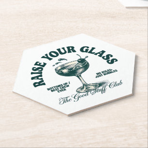 Erheben Sie Ihr Glas Vintage-Cocktail-Club-Design Untersetzer