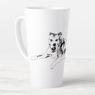 Erhebendes Lächeln, ruhige Pause Milchtasse