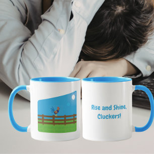 Erhebt euch und strahlt, ihr Hühnernarren, lustige Tasse