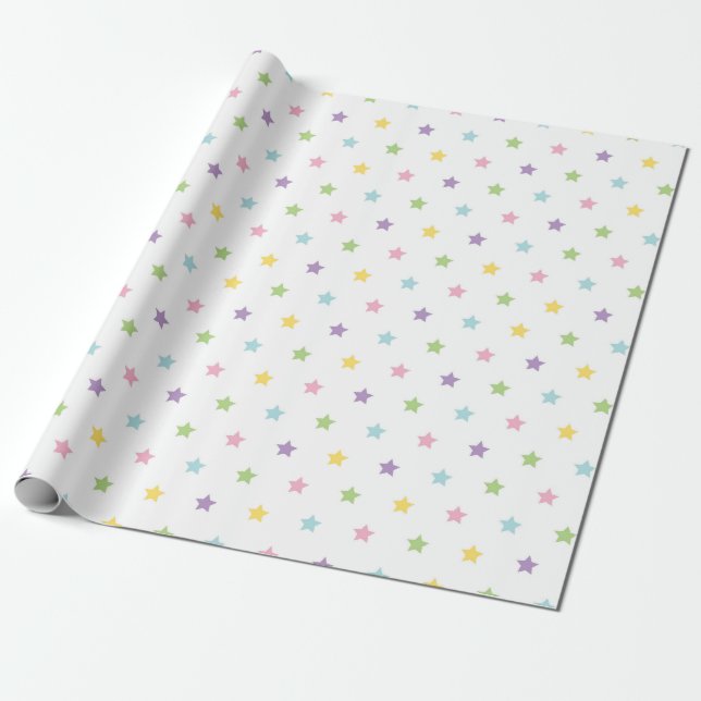 Erhellen Sie Ihren Raum mit Pastell-Sternmuster Geschenkpapier (Ungerollt)