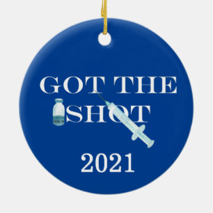 Erhielt den Covid-Impfstoff 2021 Keramik Ornament