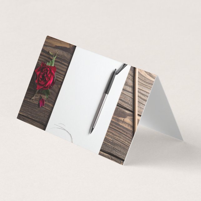 erhob Stift und Papier Visitenkarten (Vorderseite)
