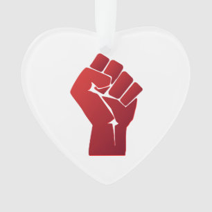 Erhobene rote Fäuste mit Farbverlauf Ornament