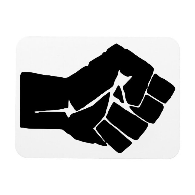 Erhobene schwarze Faust - Widerstand Protest Magnet (Horizontal)