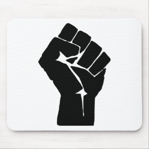 Erhobene schwarze Faust - Widerstand Protest Mousepad