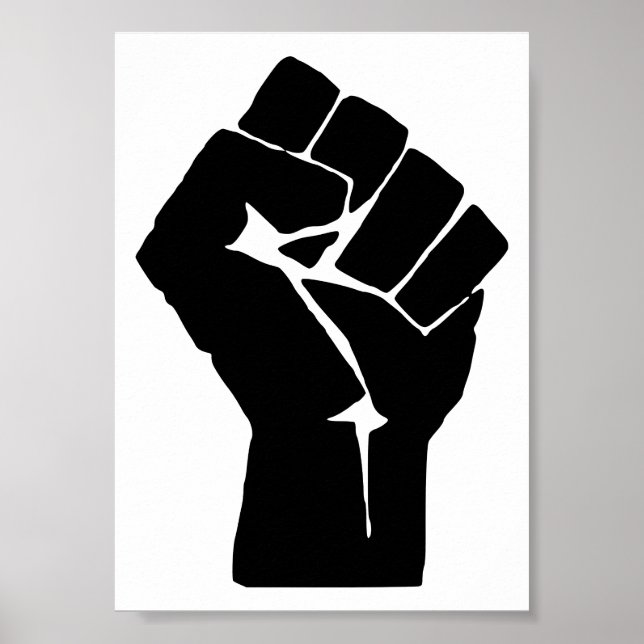 Erhobene schwarze Faust - Widerstand Protest Poster (Vorne)