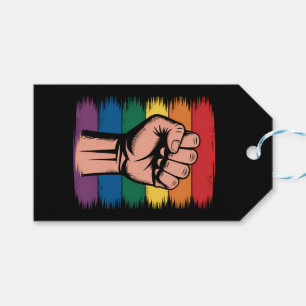 Erhobener Faust Stolz Regenbogen LGBTQ Unterstützu Geschenkanhänger