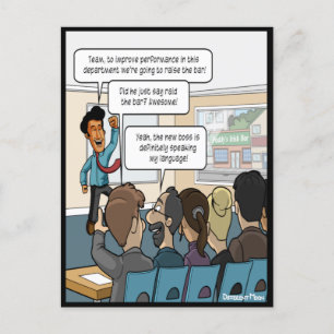 Erhöhe die Latte Lustige Postkarte