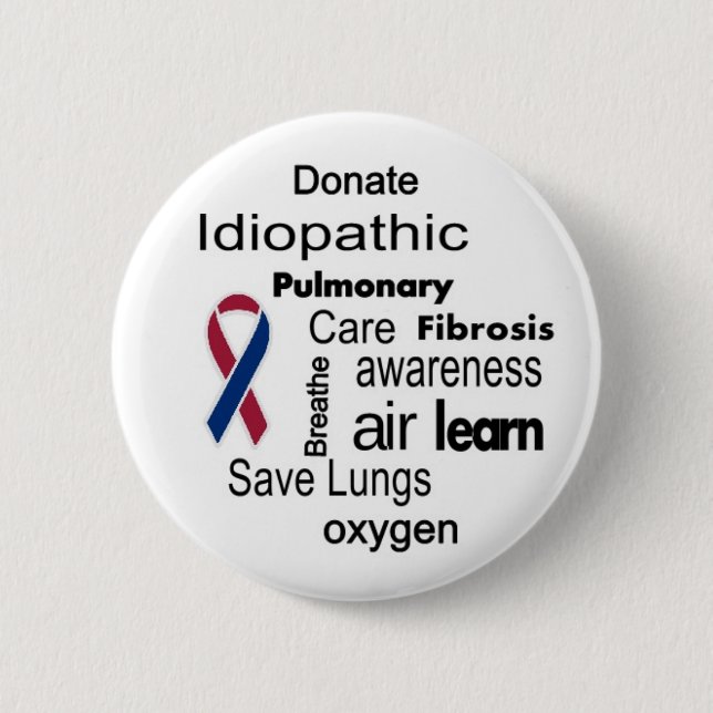Erhöhen Sie Idiopathic Lungenfibrosen-Bewusstsein Button (Vorderseite)