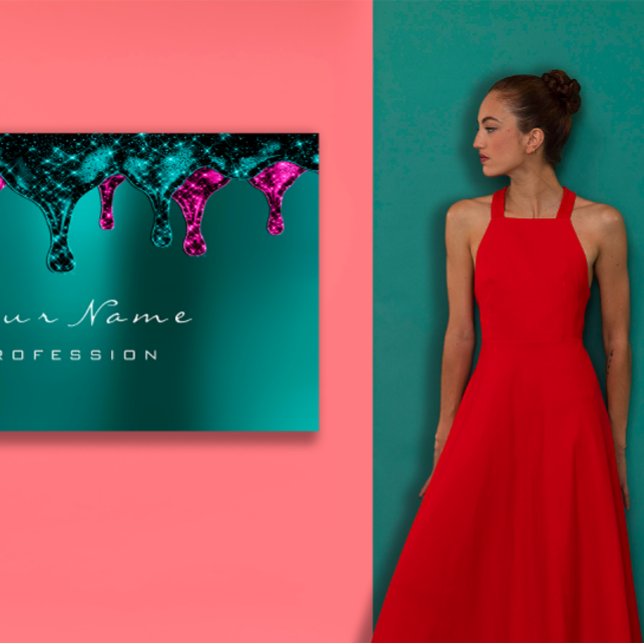 Erhöhen Sie Ihr Beauty-Geschäft mit Wachserholung Visitenkarte (Wax Epilation Pink Depilation Violet Nails Teal Business Card)
