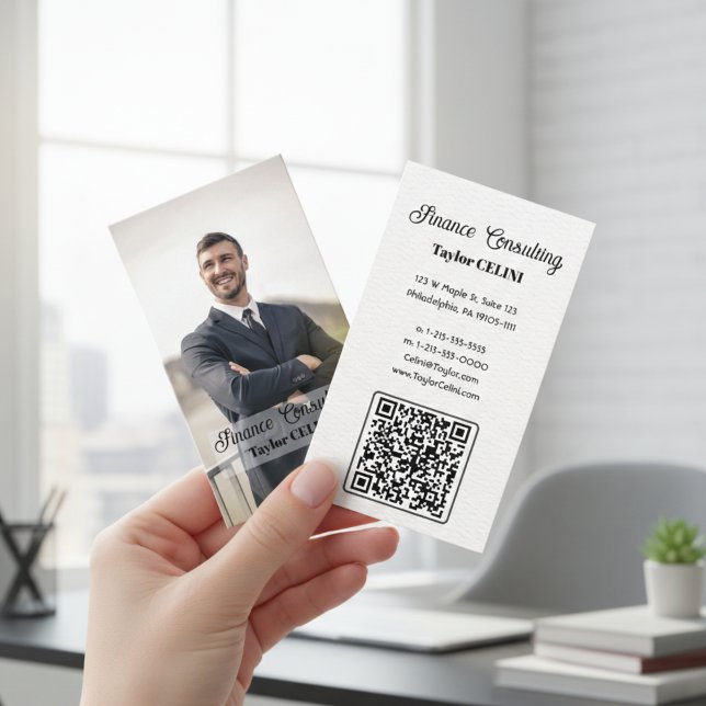Erhöhen Sie Ihr Netzwerk mit Beruflichem QR-Code Visitenkarte (Professional QR Code Business Card – Bold Trendy Branding for Consultants & Photographers)