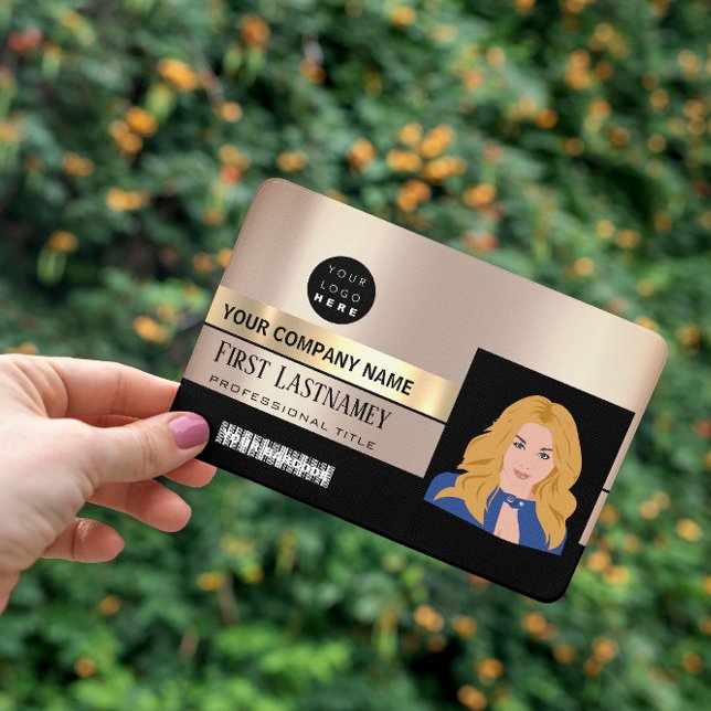 Erhöhen Sie Ihre Berufliche Identität mit Mitarbei Ausweis (Employee Barcode Logo Name Scanner Rose Gold Badge)