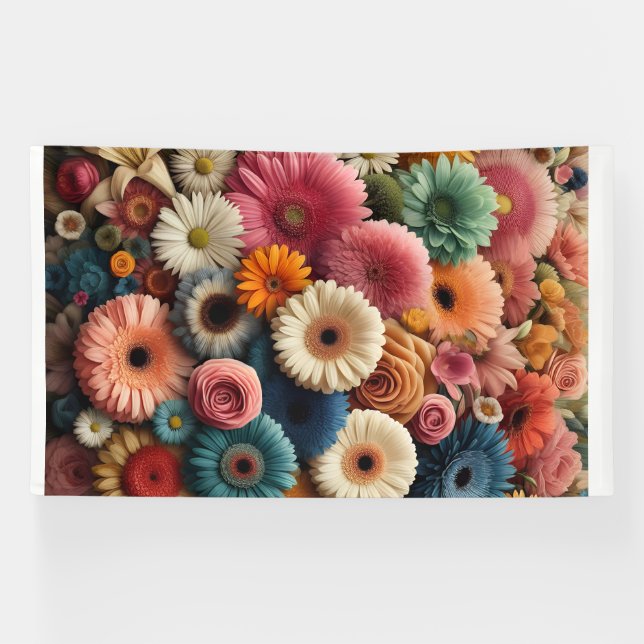 Erhöhen Sie Ihre Raumfarbe Gerbera Daisy Floral Banner (Horizontal)