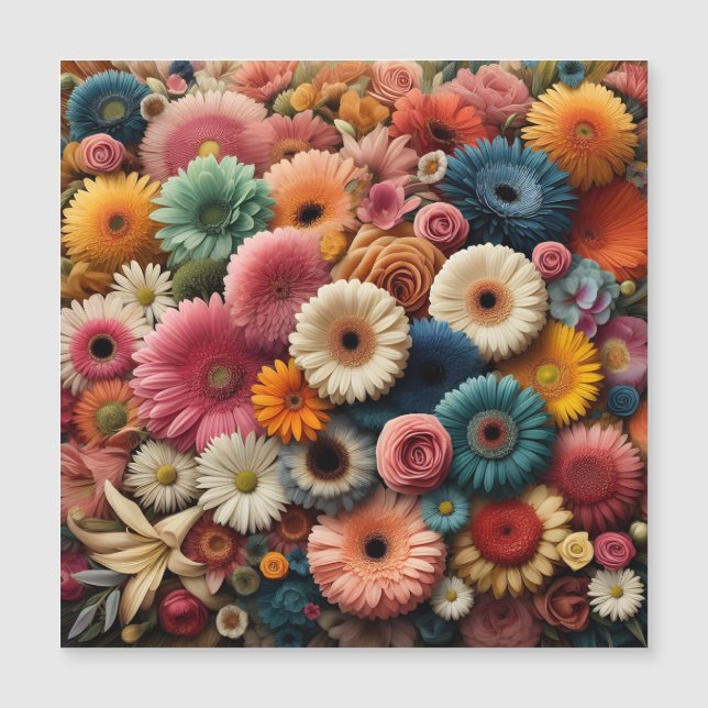 Erhöhen Sie Ihre Raumfarbe Gerbera Daisy Floral Magnetkarte (Vorderseite)