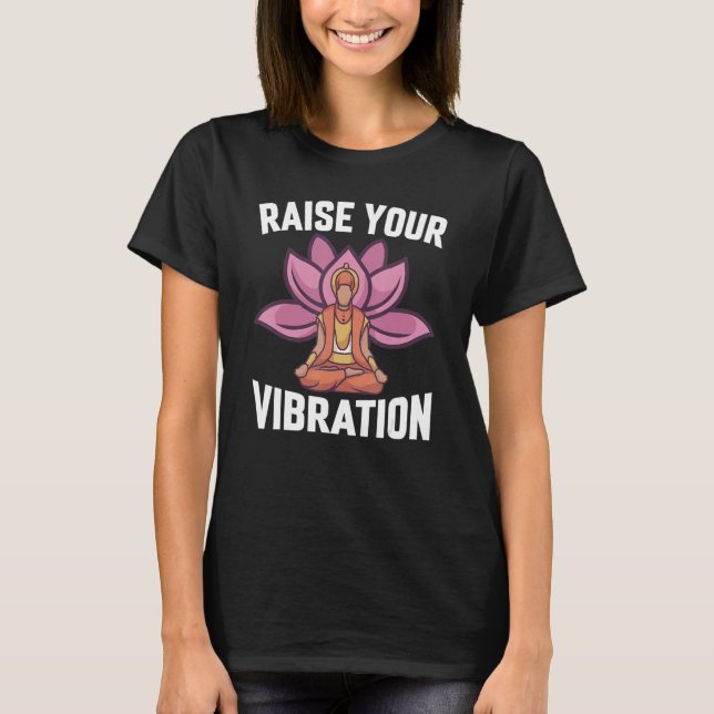 Erhöhen Sie Ihre Vibration Niedlich Buddha Lotus M T-Shirt (Vorderseite)