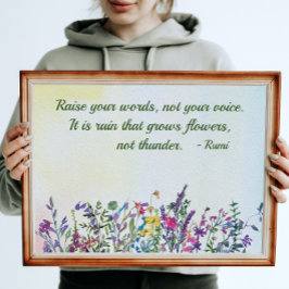 Erhöhen Sie Ihre Wörter Zitat Wasserfarben Wildblu Poster