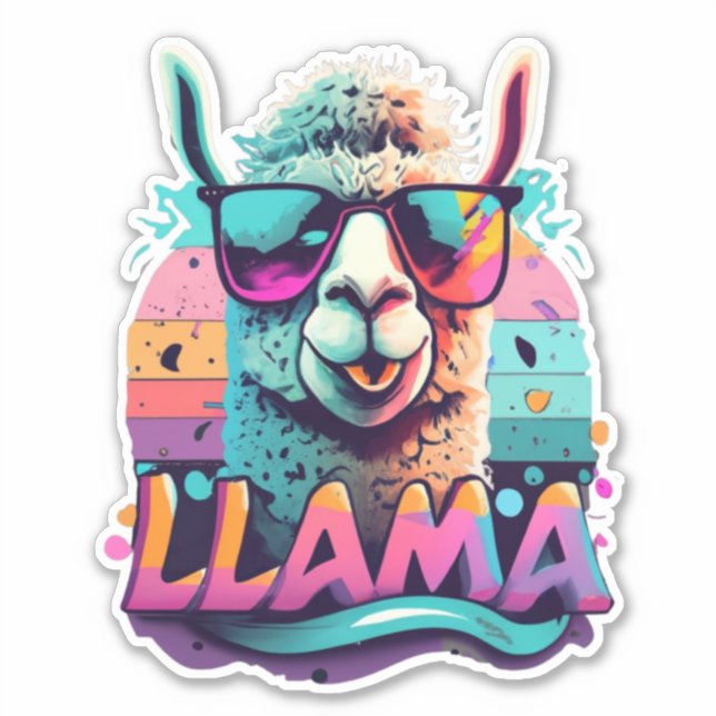 Erhöhen Sie Ihren Stil mit lama-Inspirierter Stick Aufkleber (Vorderseite)