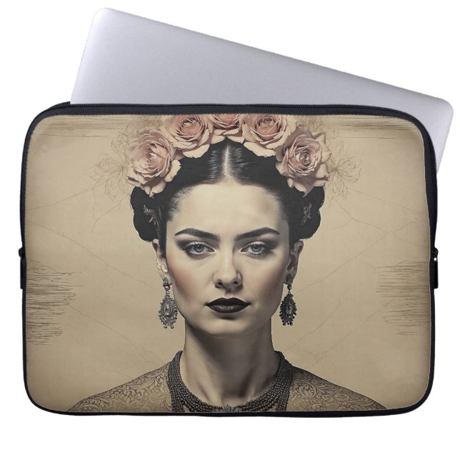 Erhöhen Sie Ihren technischen Stil mit Frida Kahlo Laptopschutzhülle (Vorderseite)