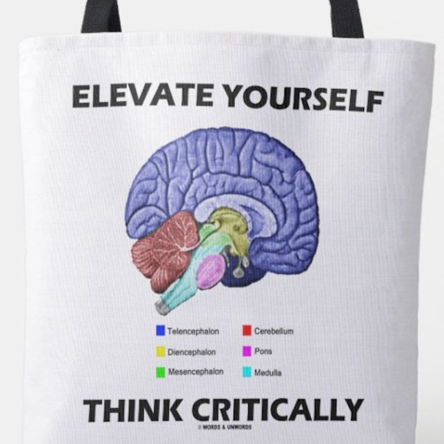 Erhöhen Sie sich selbst kritisch beraten Tasche (Tote bag for any critical thinker)