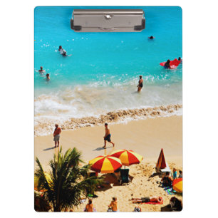 Erhöhte Ansicht der Waikiki-Strandszene, Honolulu Klemmbrett