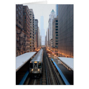 Erhöhte Eisenbahn in Chicago über Wabash