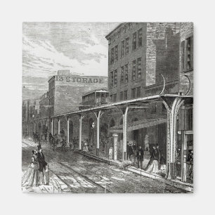 Erhöhte Eisenbahn in Greenwich-Straße, New York Magnet