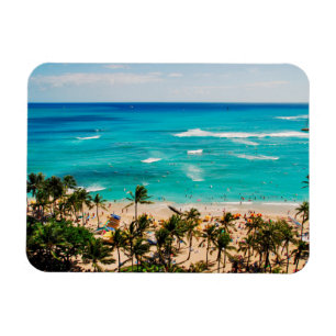 Erhöhte Sicht auf die Waikiki Beach Szene, Honolu Magnet