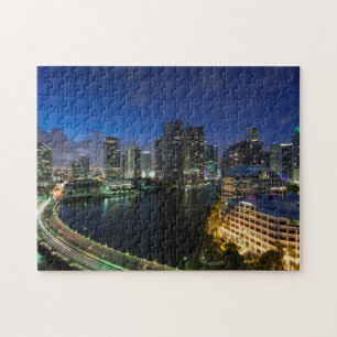 Erhöhte Stadtsilhouette von Brickell Key