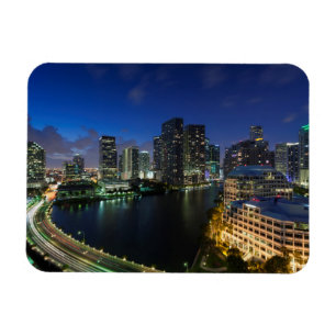 Erhöhte Stadtsilhouette von Brickell Key Magnet