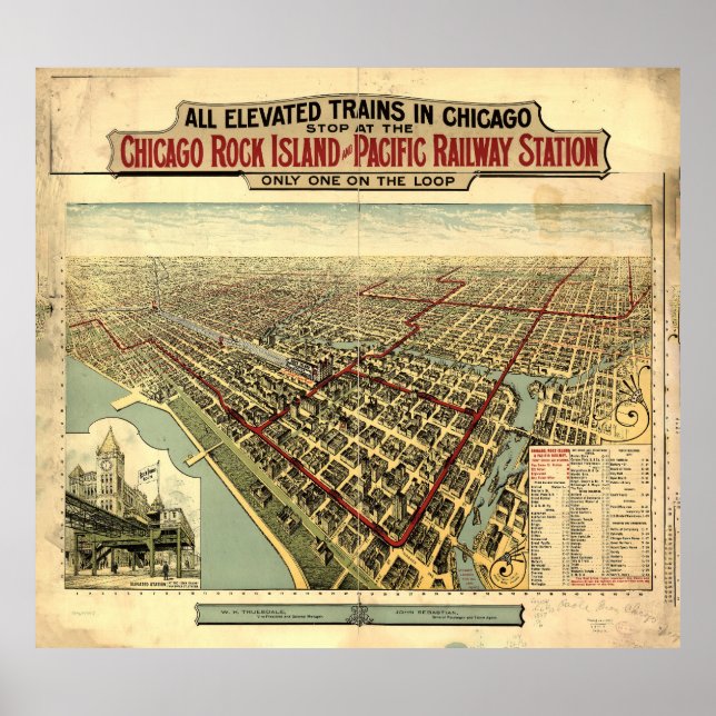Erhöhte Züge in Chicago (1897) Poster (Vorne)