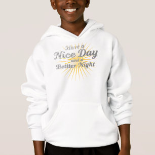 Erhöhter Casual: Goldschrift angenehme Begrüßung v Hoodie