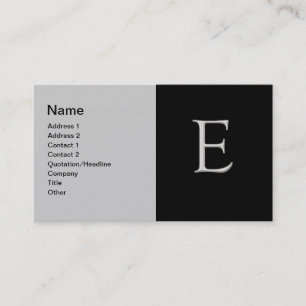 Erhöhter Silberbrief "E" Visitenkarte