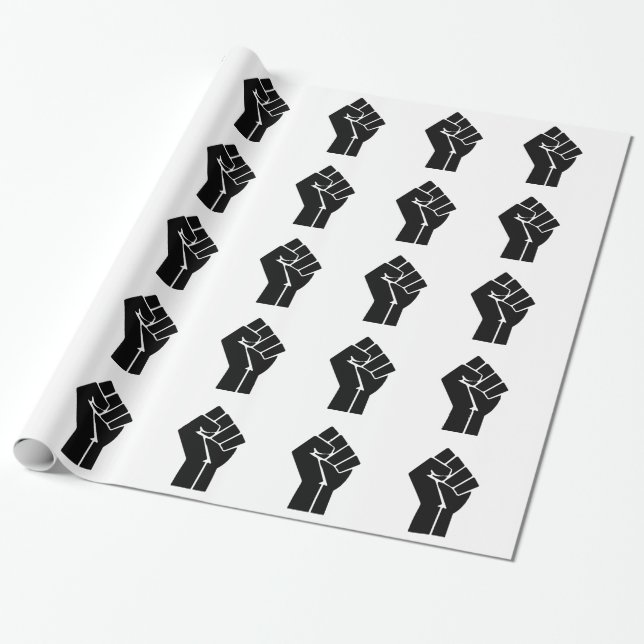 Erhöhtes Faust-/Schwarzes Power-Symbol Geschenkpapier (Ungerollt)
