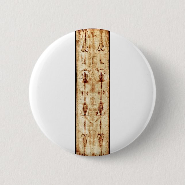 ERHÖHTES Leichentuch vollen Bild Turins Jesus Button (Vorderseite)