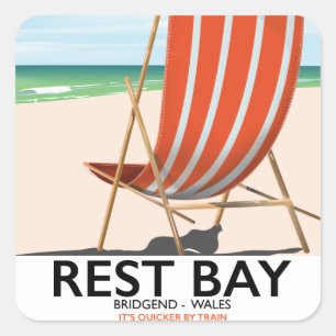 Erholung Bay Bridge End Wales Quadratischer Aufkleber