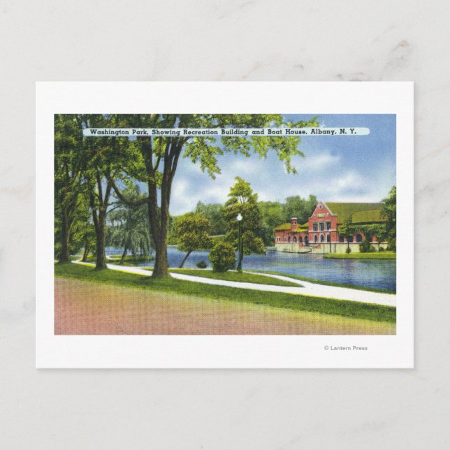 Erholung Bldg & Boathouse Postkarte (Vorderseite)