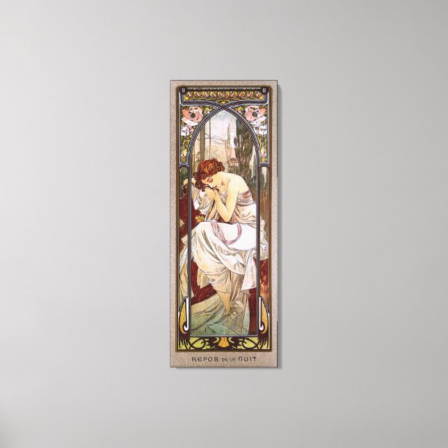 Erholung der Nacht von Alphonse Mucha Leinwanddruck (Vorderseite)