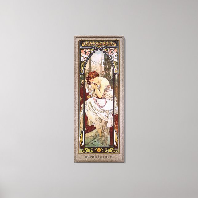 Erholung der Nacht von Alphonse Mucha Leinwanddruck (Vorderseite)