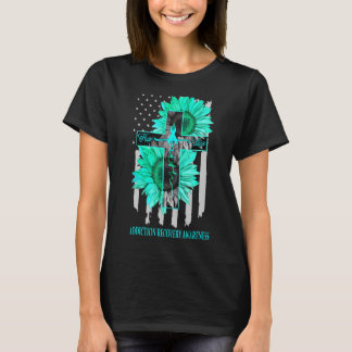 Erholung der Sucht Hoffnung Liebe Aquamarin Flag J T-Shirt
