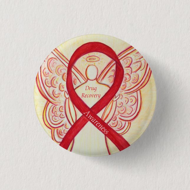Erholung des Drogenmissbrauchs Angel Custom Button (Vorderseite)