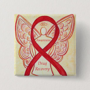 Erholung des Drogenmissbrauchs Angel Custom Button