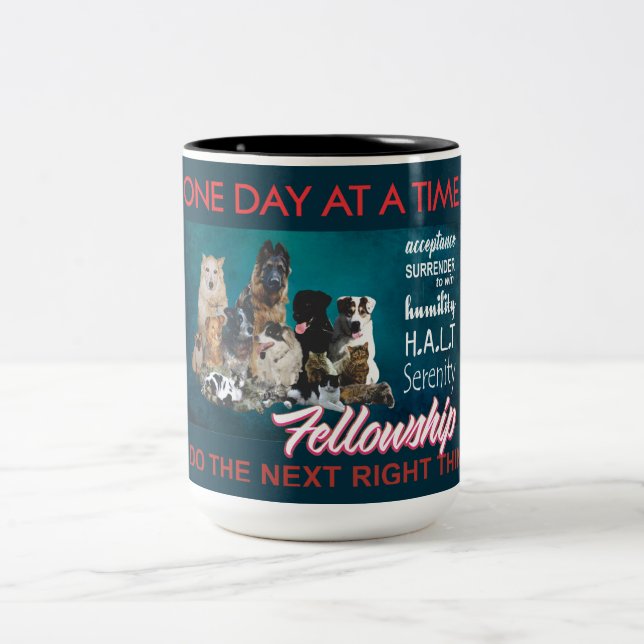 Erholung Fellowship Slogan Haustiere Tasse 25 (Mittel)