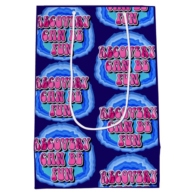 Erholung FUN Geode 12 Step OM Erholung Slogan Mittlere Geschenktüte (Rückseite)