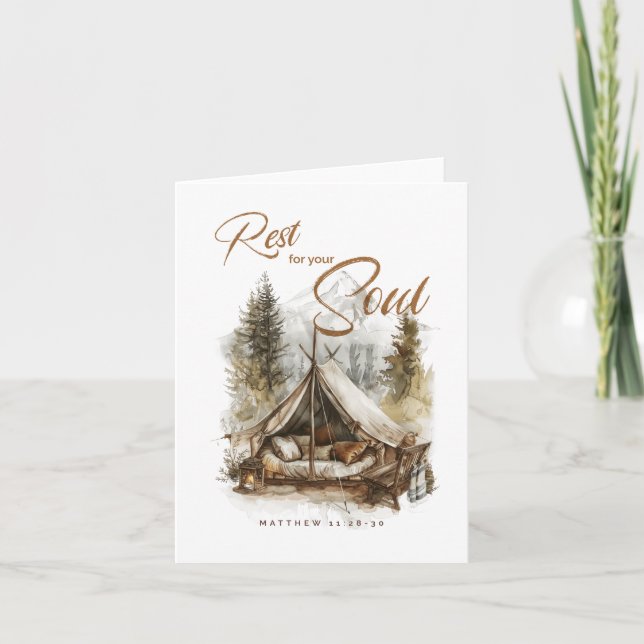 Erholung für Ihr Soul Christlich Boho Blank Card Dankeskarte (Vorderseite)